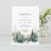 forêt d'hiver rustique invitation à la douche nupt (Debout devant)