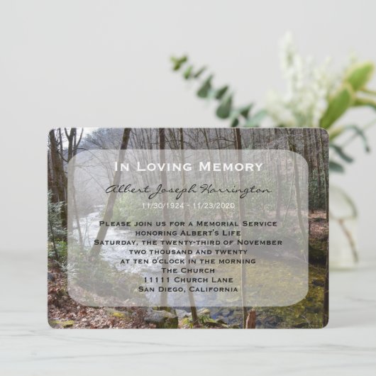 Forêt d'invitation pour Faire-part commémoratives (Debout devant)