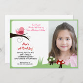 Forêt d'oiseaux des bois Photo Invitation d'annive (Devant / Derrière)