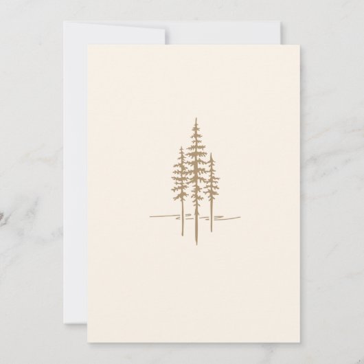 Forêt d'or moderne Faire-part de mariage rustique (Dos)