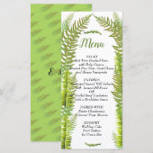 Forêt enchantée, Bois, Menu Mariage personnalisé (Devant / Derrière)