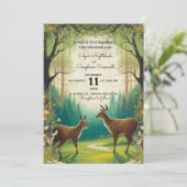 Forêt enchantée Dreamy Invitations de mariage rust (Debout devant)