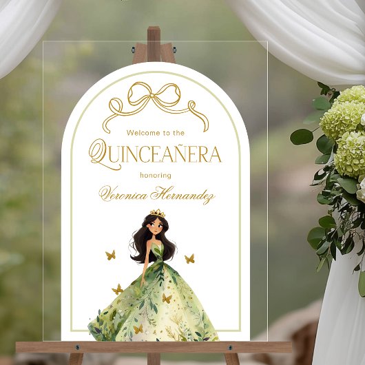 Forêt enchantée Élégante Quinceanera Affiche de bi