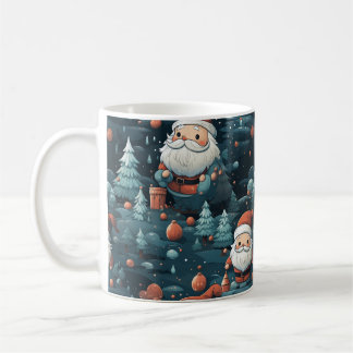 Forêt enchantée en gros Père Noël Mug de Noël