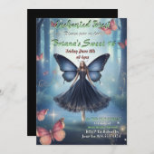 Forêt enchantée Fée Sweet 16 Invitation (Devant / Derrière)