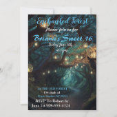 Forêt enchantée Led Light Sweet 16 Invitations (Devant)