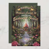 Forêt Enchantée Maison de Fée Sweet 16 Invitations (Devant / Derrière)