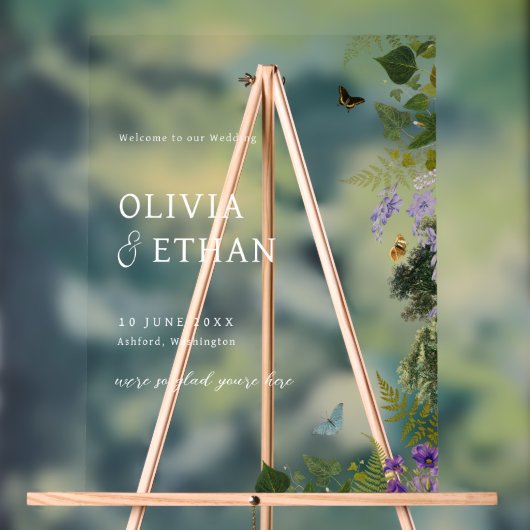 Forêt enchantée Vintage bois Mariage Bienvenue (Neutre)