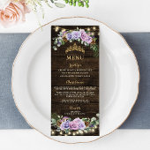 Forêt enchantée violet Floral Quinceanera Menu