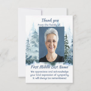 Forêt enneigée Memorial personnalisé Merci