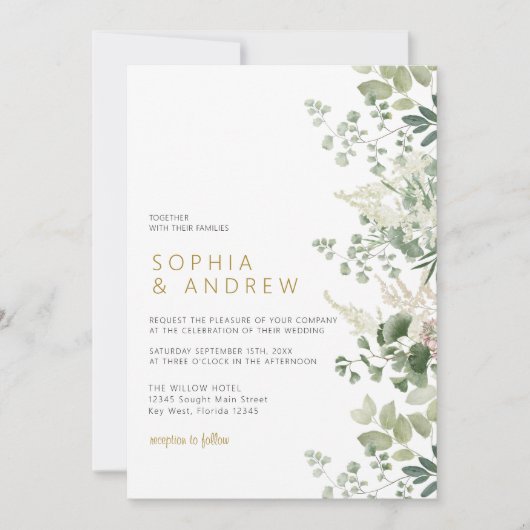 Forêt Eucalyptus Faire-part de mariage de verdure (Devant)