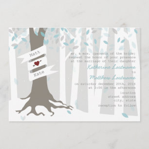 Forêt / Faire-part de mariage des neiges hivernale