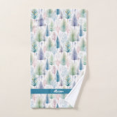 Forêt Florale Bleue d'hiver (Serviette à main)