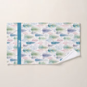 Forêt Florale Bleue d'hiver (Serviette à main)