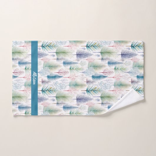 Forêt Florale Bleue d'hiver (Serviette à main)