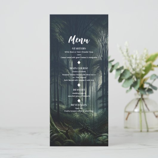 Forêt foncée à Twilight Menu Mariage Anniversaire (Debout devant)