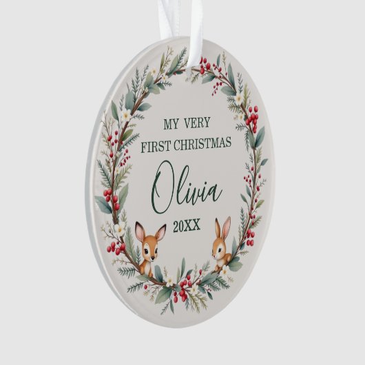 Forêt forestière Bébé animal premier Noël (devant)