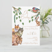 Forêt forestière | INVITATION BABY SHOWER | Neutre (Debout devant)