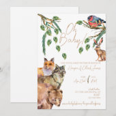 Forêt forestière | INVITATION BABY SHOWER | Neutre (Devant / Derrière)