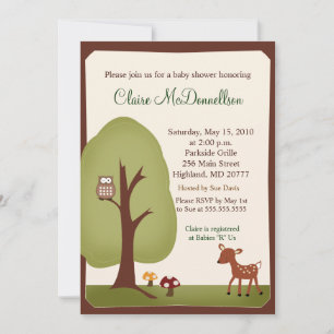 Forêt forestière Nature 5x7 Baby shower Invitation
