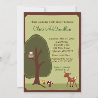 Forêt forestière Nature 5x7 Baby shower Invitation