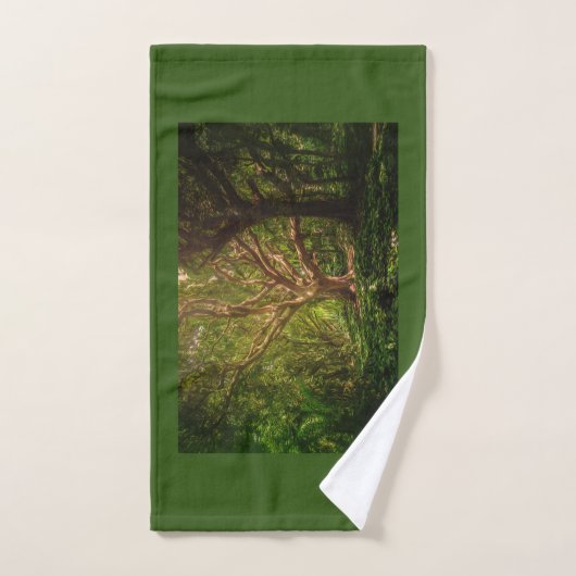 Forêt forestière verte et noire (Serviette à main)