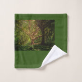 Forêt forestière verte et noire (Gant de toilette)