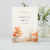 Forêt. Forêt en couleurs d'automne mariage Merci  (Debout devant)