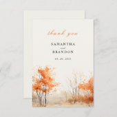 Forêt. Forêt en couleurs d'automne mariage Merci  (Devant / Derrière)