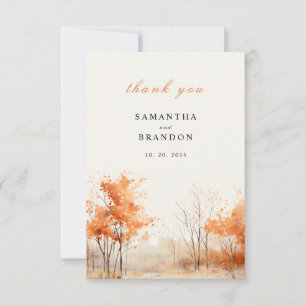 Forêt. Forêt en couleurs d'automne mariage Merci 