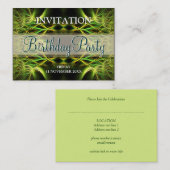 Forêt fractale Mini Invitations d'anniversaire (Devant / Derrière)