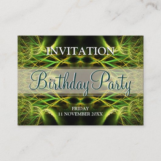 Forêt fractale Mini Invitations d'anniversaire (Devant)