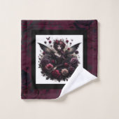 Forêt gothique foncée Fée Florale Rose Bourgogne (Gant de toilette)