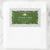 Forêt Green Emballage Étiquette Roses blanches (Sac)