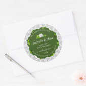 Forêt Green Emballage Étiquette Roses blanches (Enveloppe)