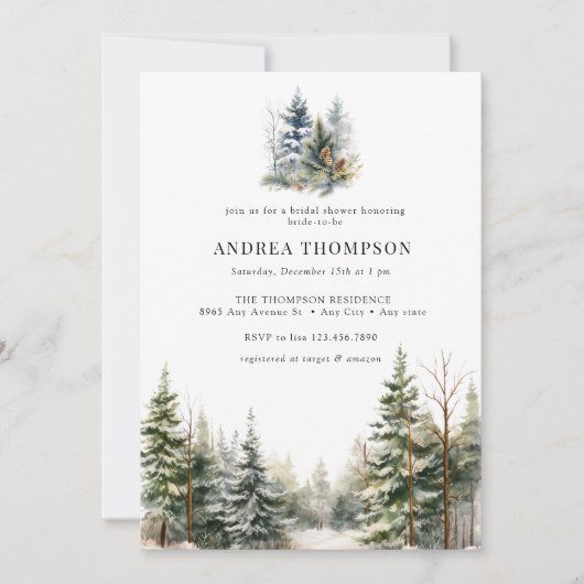 Forêt hivernale | Invitations de forêt (Devant)