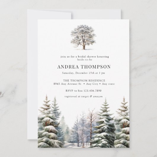Forêt hivernale | Invitations de forêt (Devant)