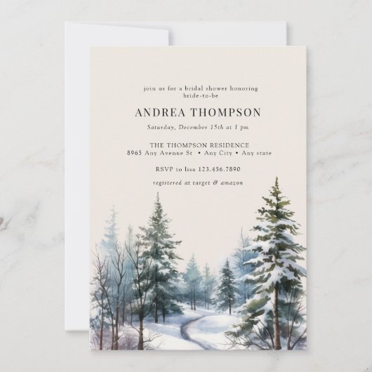Forêt hivernale | Invitations de la forêt (Devant)