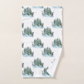 Forêt hivernale merveilleuse bois de cerf pins (Serviette à main)
