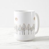 Forêt Lune D'Or - Art Minimal Mug Classique (Devant droit)
