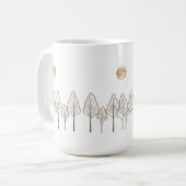 Forêt Lune D'Or - Art Minimal Mug Classique (Devant gauche)