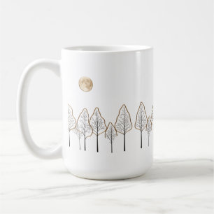 Forêt Lune D'Or - Art Minimal Mug Classique