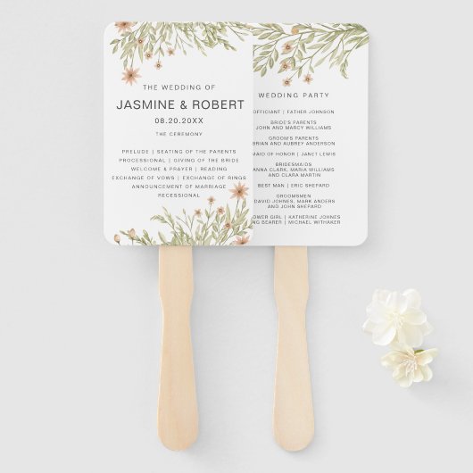 Forêt Magique | Éventail de main pour programme de (Devant et derrière)