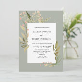 Forêt magique Faire-part de mariage florale (Debout devant)