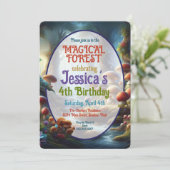 Forêt magique Invitation de fête d'anniversaire (Debout devant)