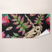 Forêt magique Unicorn Motif foncé. (Serviette de bain)