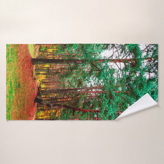 Forêt mixte d'automne (Serviette de bain)