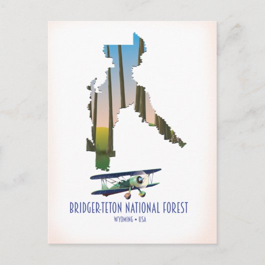 Forêt nationale de Bridger-teton, carte du wyoming (Devant)