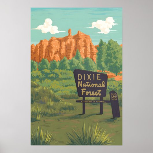 Forêt nationale de Dixie Utah Affiche de voyage (Devant)