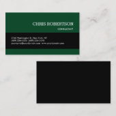 Forêt noire Carte de visite standard vert (Devant / Derrière)